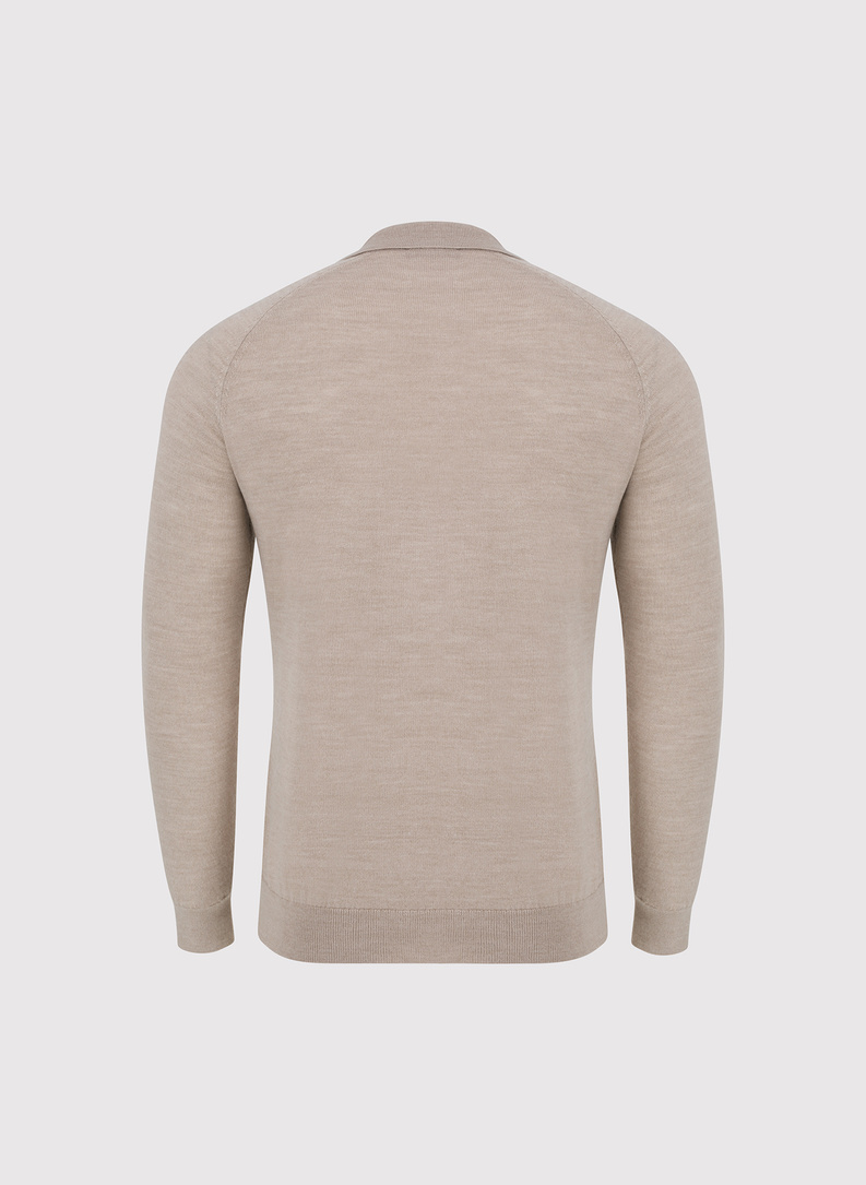 Męski sweter polo z wełną