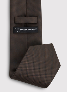 Brązowy krawat męski w melanżowy deseń