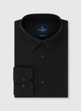 Gładka koszula męska w kolorze czarnym