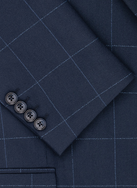 Granatowa marynarka w kratę Windowpane