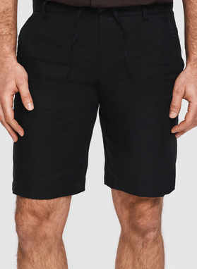 Czarne bermudy męskie z lnu