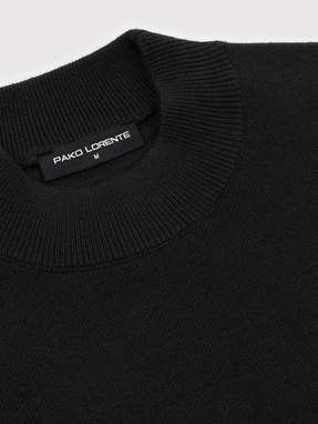 Czarny bawełniany półgolf męski