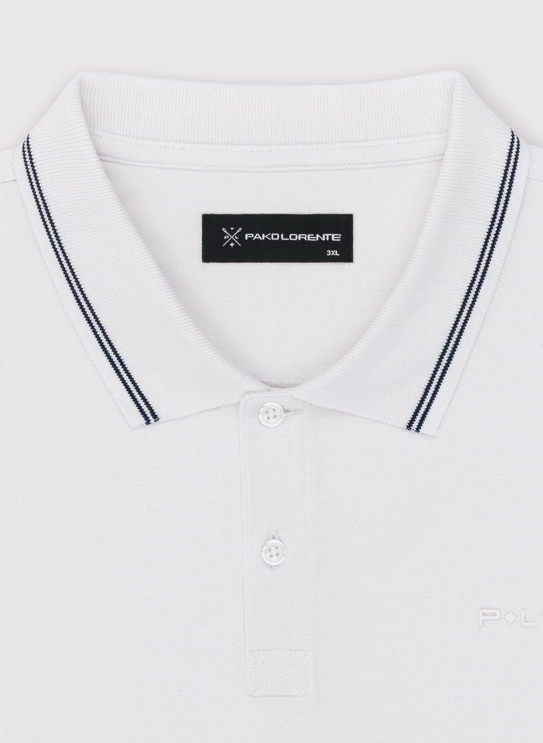 Gładki t-shirt polo w kolorze białym