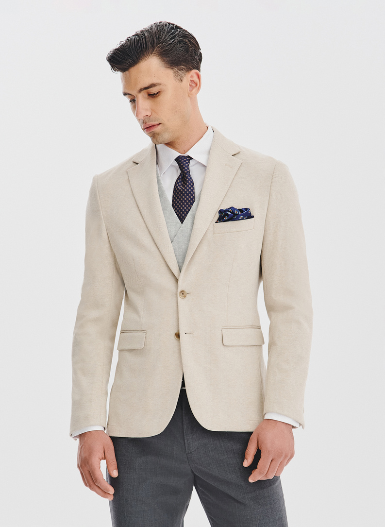 Dzianinowa marynarka w kratkę