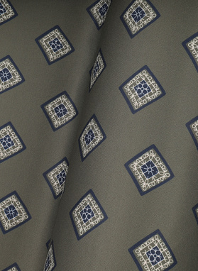 Zielona poszetka męska w romby