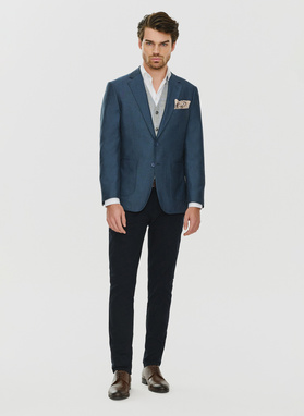 Granatowa marynarka męska bez podszewki