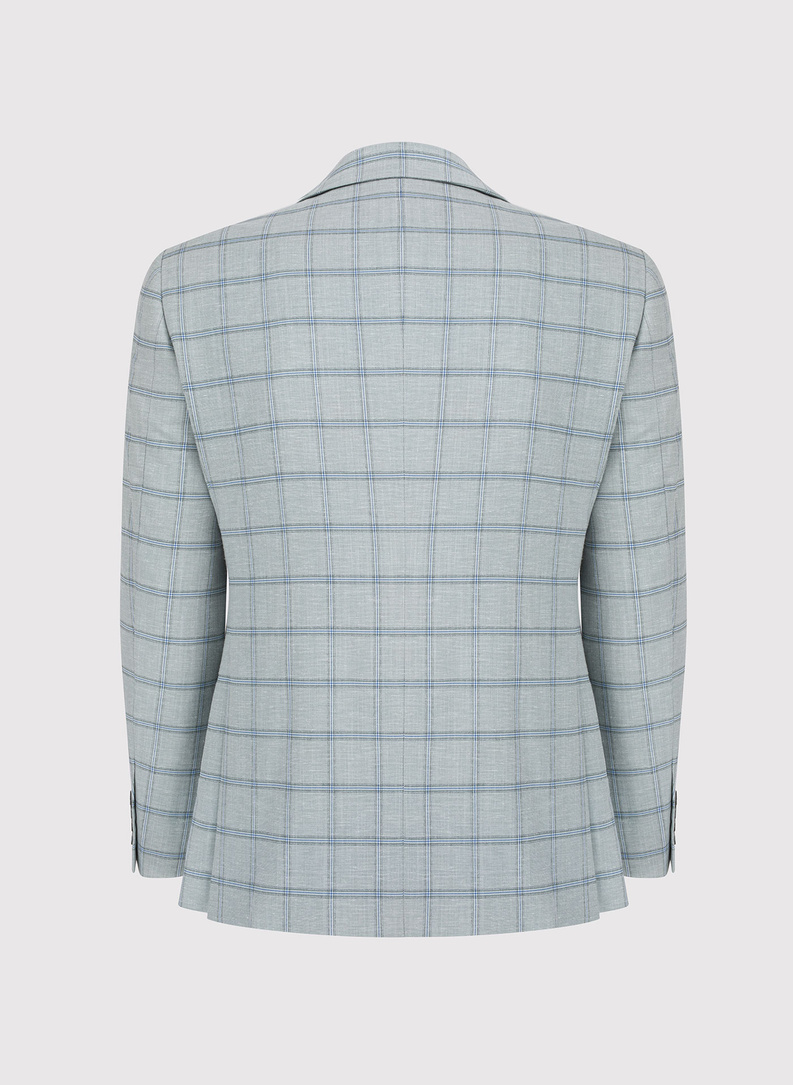 Szara marynarka męska w kratę Windowpane