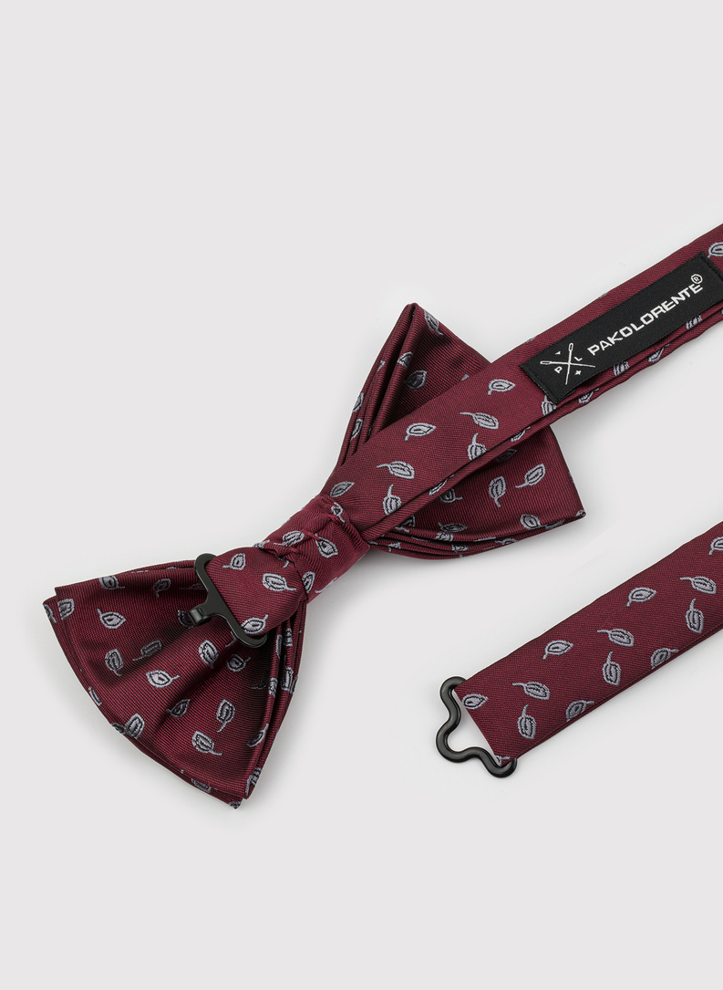 Bordowa wzorzysta mucha męska