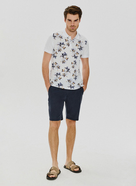 Męski t-shirt polo w kwiatki