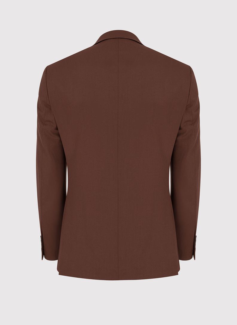 Gładki brązowy garnitur męski