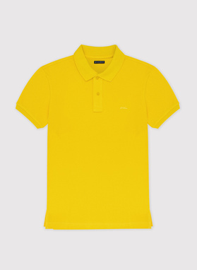 Gładki T-shirt polo w kolorze żółtym 
