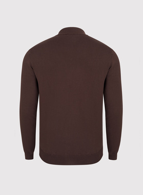 Brązowy gładki półgolf męski