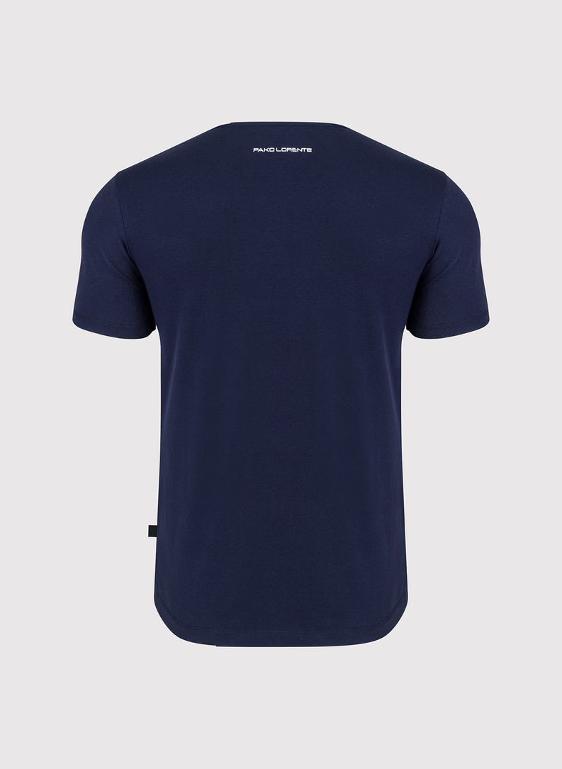 Granatowy gładki T-shirt Basic