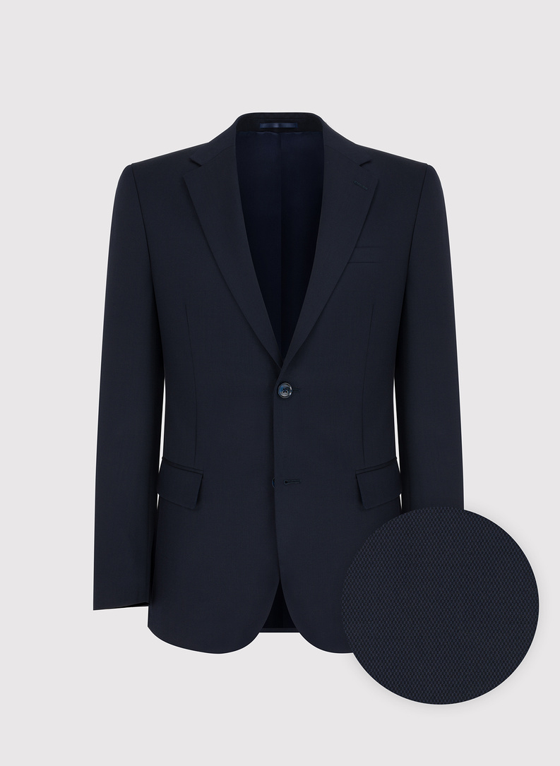 Gładki granatowy garnitur męski