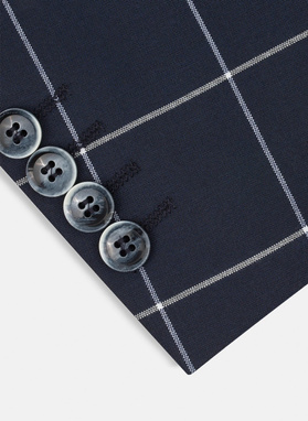 Granatowy garnitur w kratę CECIL 