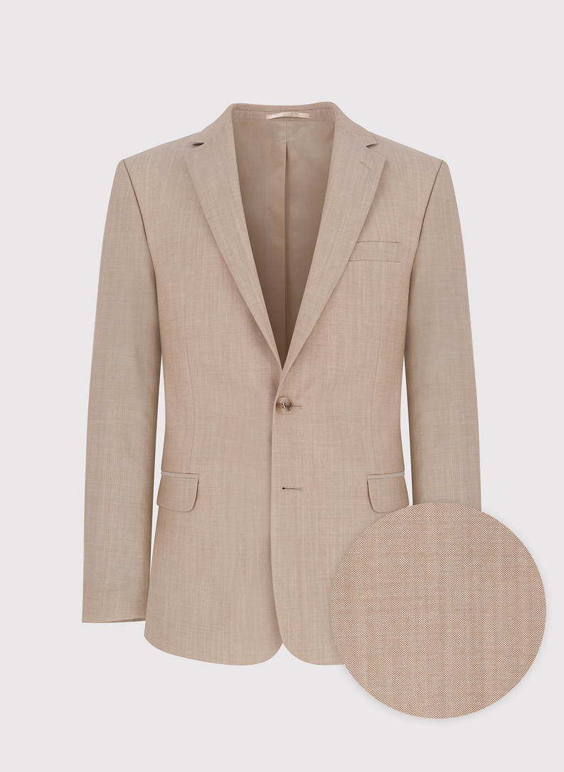 Beżowa wełniana marynarka męska