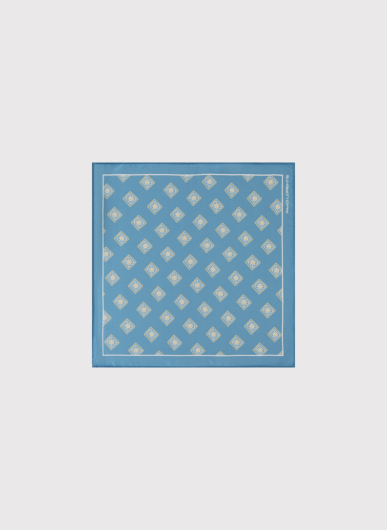 Niebieska poszetka męska w romby