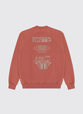 Czerwona bluza oversize z okrągłym dekoltem C21SF-2B-003-W