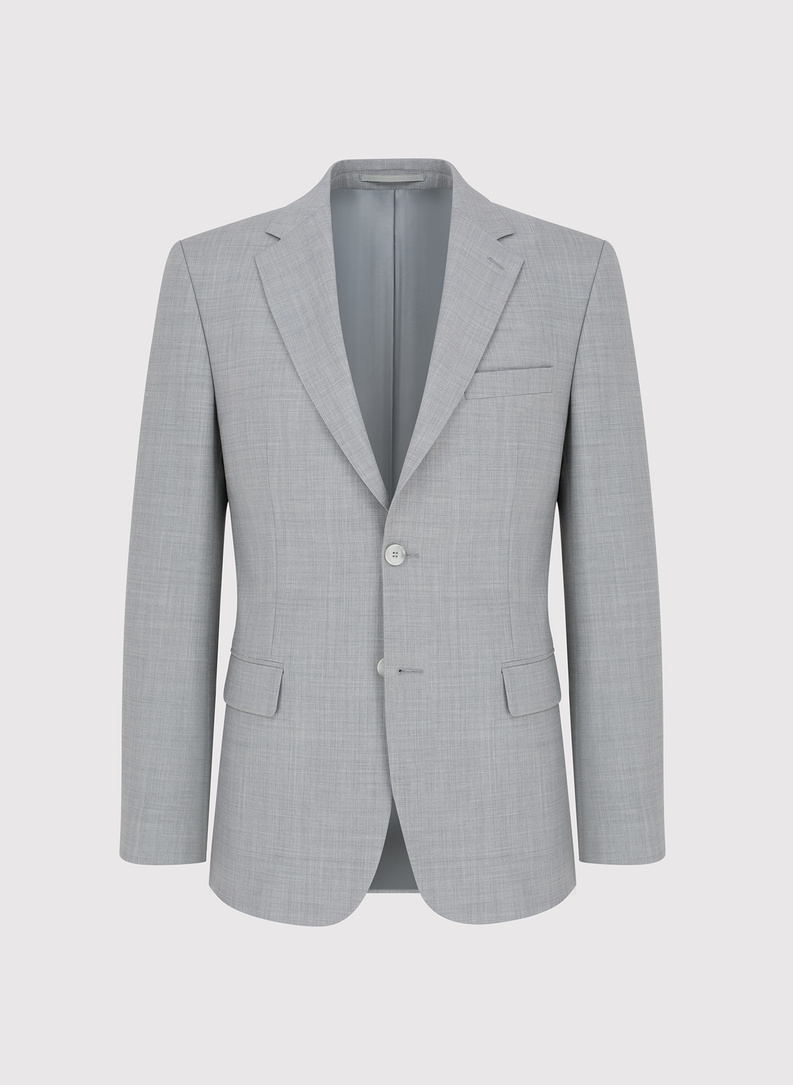 Szara marynarka garniturowa z wełny