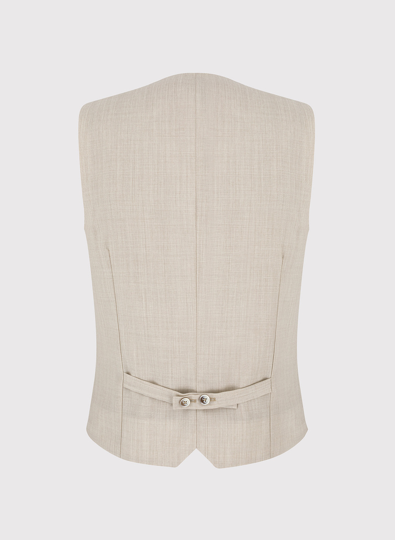 Beżowa kamizelka garniturowa P22SP-8X-009-E-S