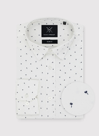 Biała koszula męska w mikrowzór