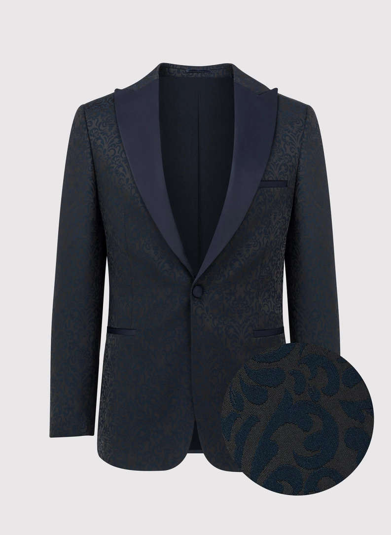 Ślubny czarno-granatowy smoking męski