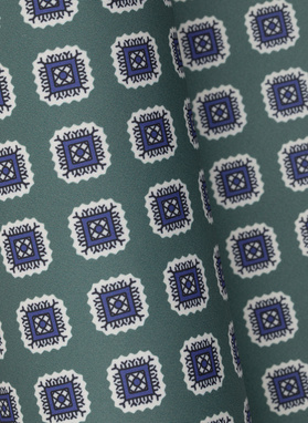 Zielona poszetka męska ze wzorem na całej powierzchni