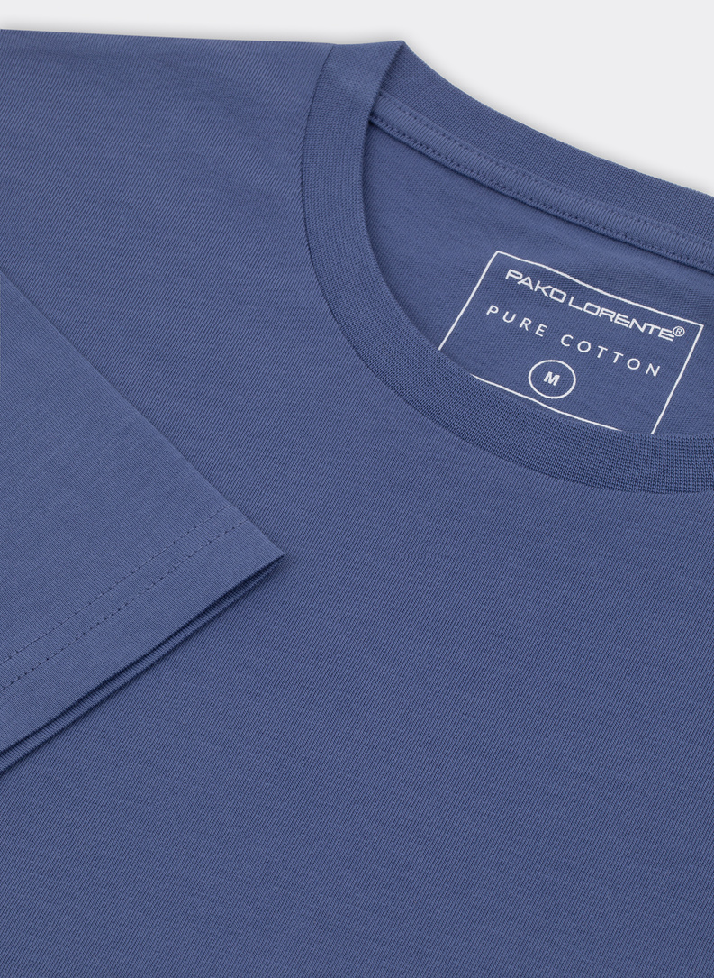 Bawełniany granatowy t-shirt