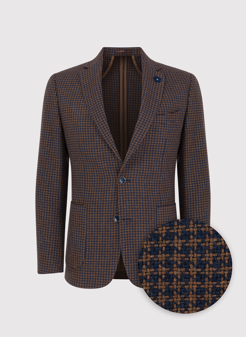 Casualowa marynarka męska w pepitkę 