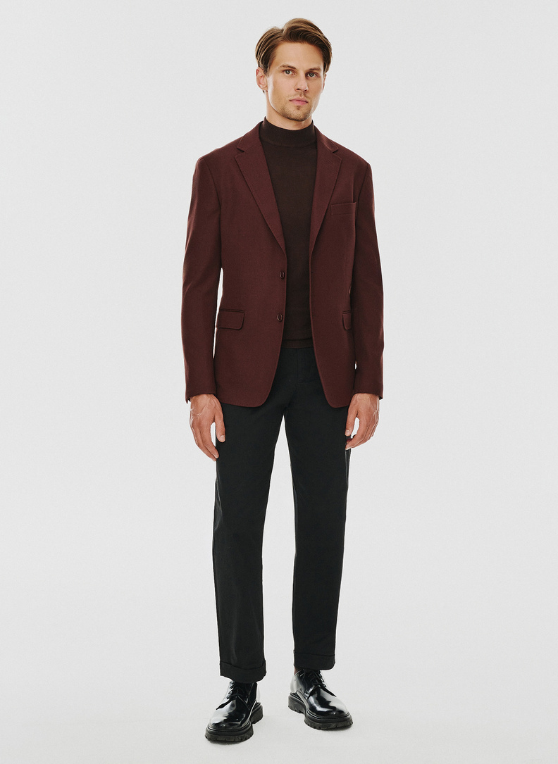 Brązowy gładki półgolf męski