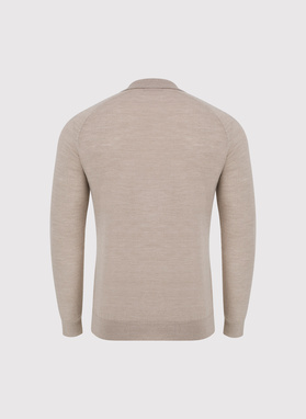 Męski sweter polo z wełną