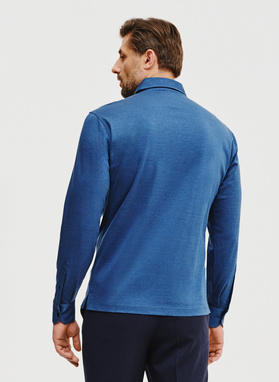 Bawełniana koszula męska w kolorze granatowym