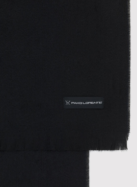 Gładki czarny szalik męski