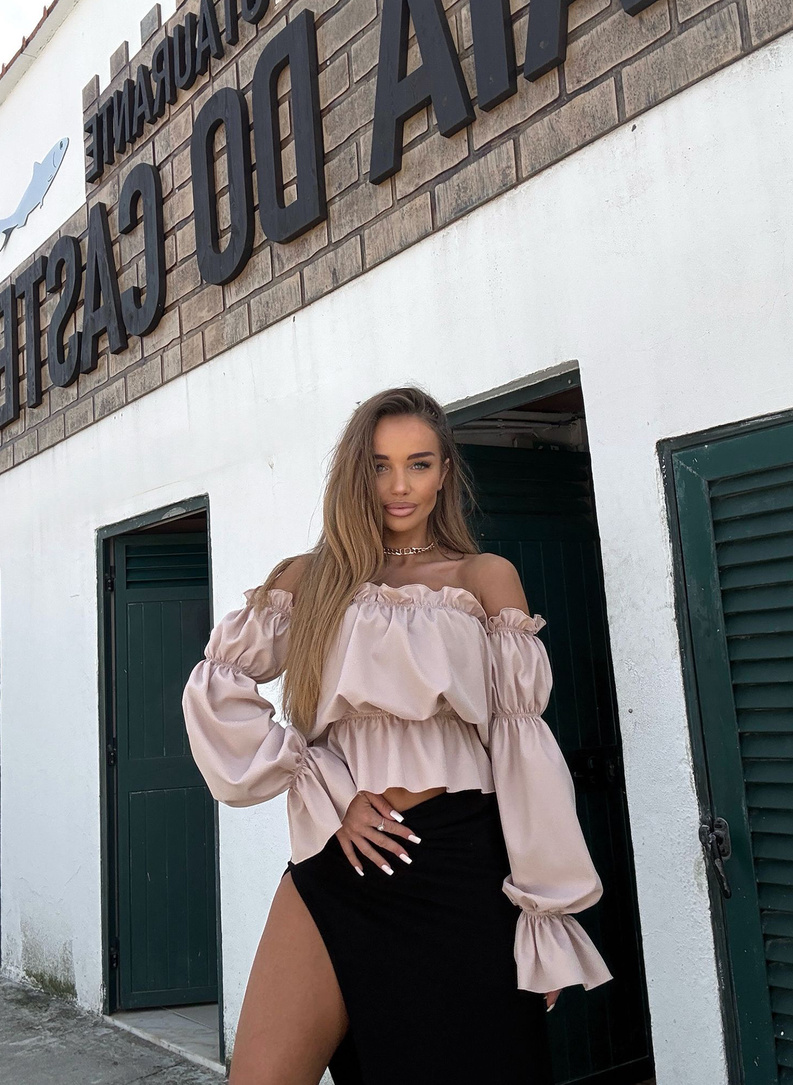 Bluzka hiszpanka MARBELA w kolorze beżowym