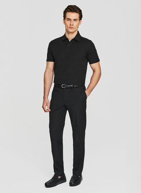 Czarny t-shirt polo