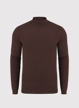 Brązowy gładki półgolf męski