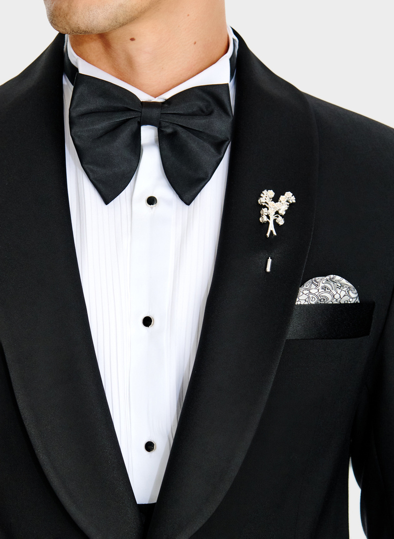 Elegancka czarna mucha męska 