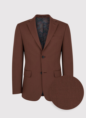 Gładki brązowy garnitur męski