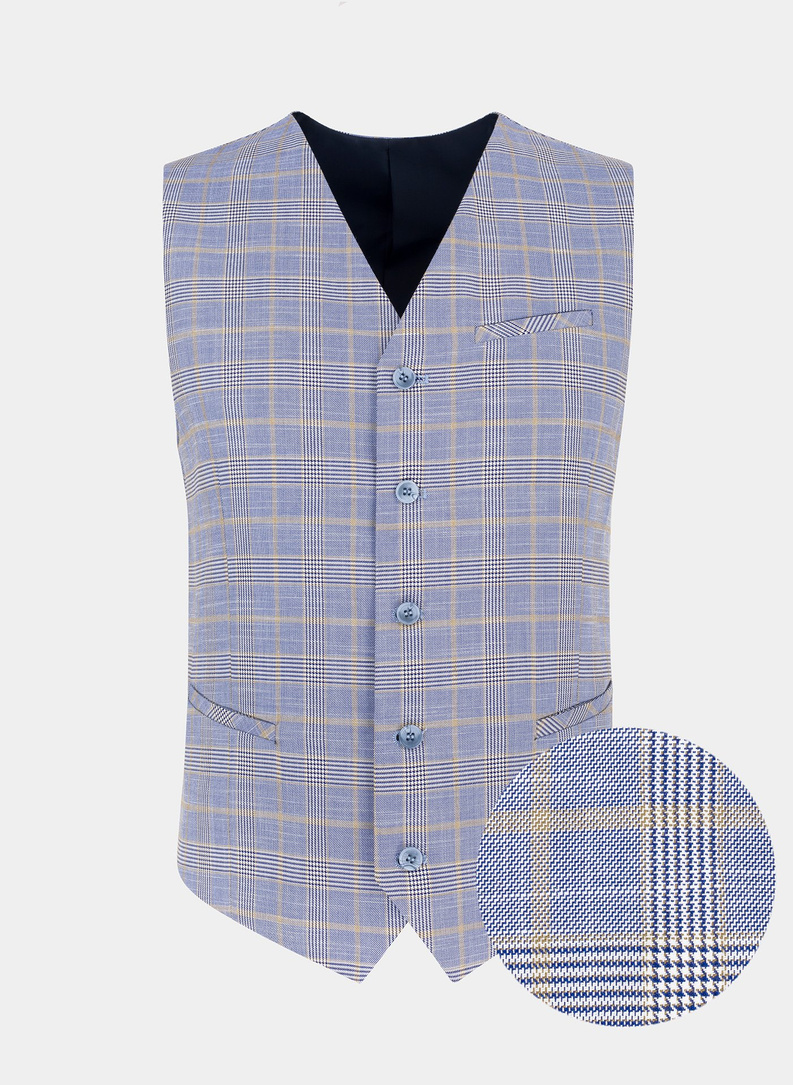 Niebieska kamizelka męska P21WF-8X-035-N