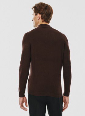 Brązowy gładki półgolf męski