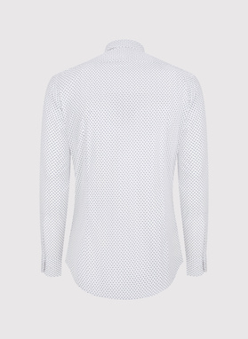 Biała koszula męska w mikrowzór