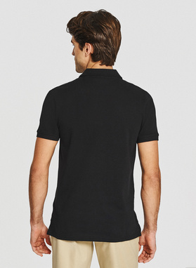 Czarne męskie polo z bawełny