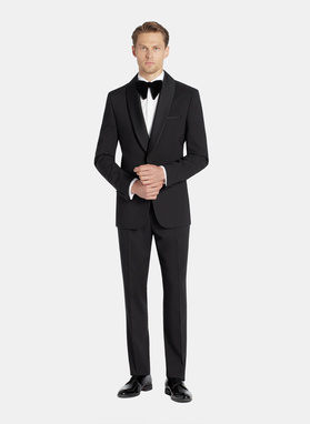 Ślubny smoking męski z szalowym kołnierzem