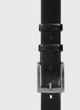 Czarny skórzany pasek męski