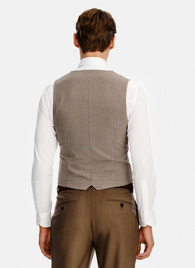 Dwurzędowa kamizelka w pepitkę