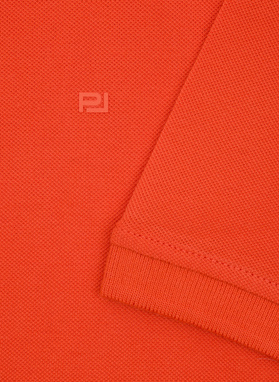 Pomarańczowe bawełniane polo męskie