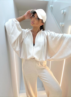 Komplet bluza i spodnie POOL COZY jasny beż