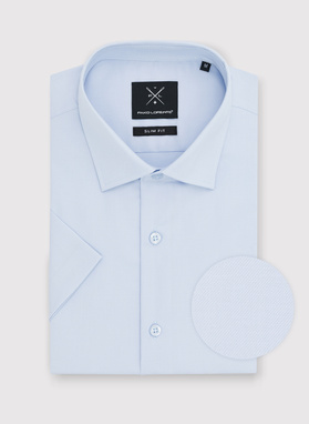 Niebieska koszula męska z krótkim rękawem