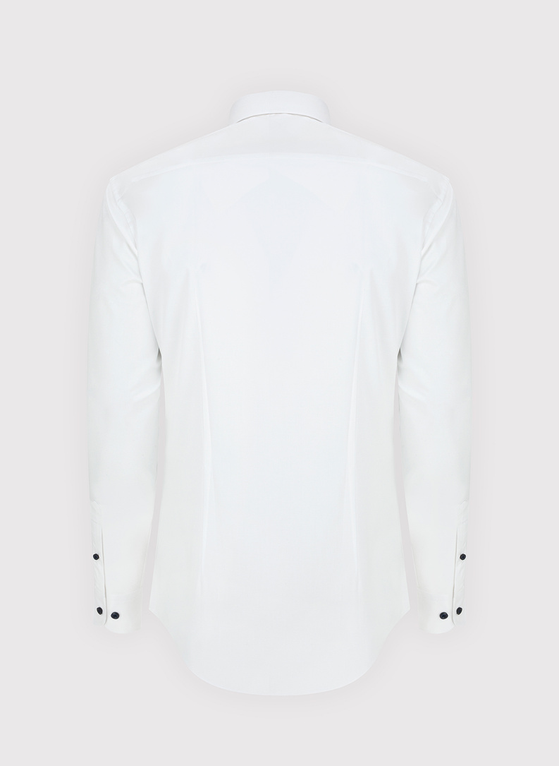 Gładka bawełniana koszula męska długi rękaw