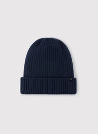 Czapka męska w kolorze granatowym z wełną merino